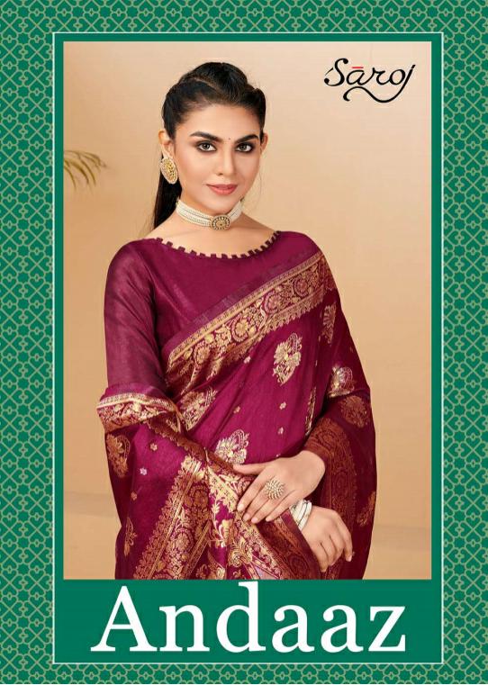 Saroj Andaaz Fancy Festive Wear Designer Cotton Silk Saree Collection